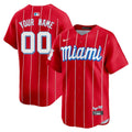 Custom Miami Marlins City Connect Limited Jersey - Red